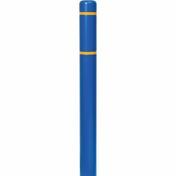 Innoplast BollardGard 4 11/16'' x 64'' Blue Bollard Cover with Yellow Reflective Stripes BC464BY 269BC464BY